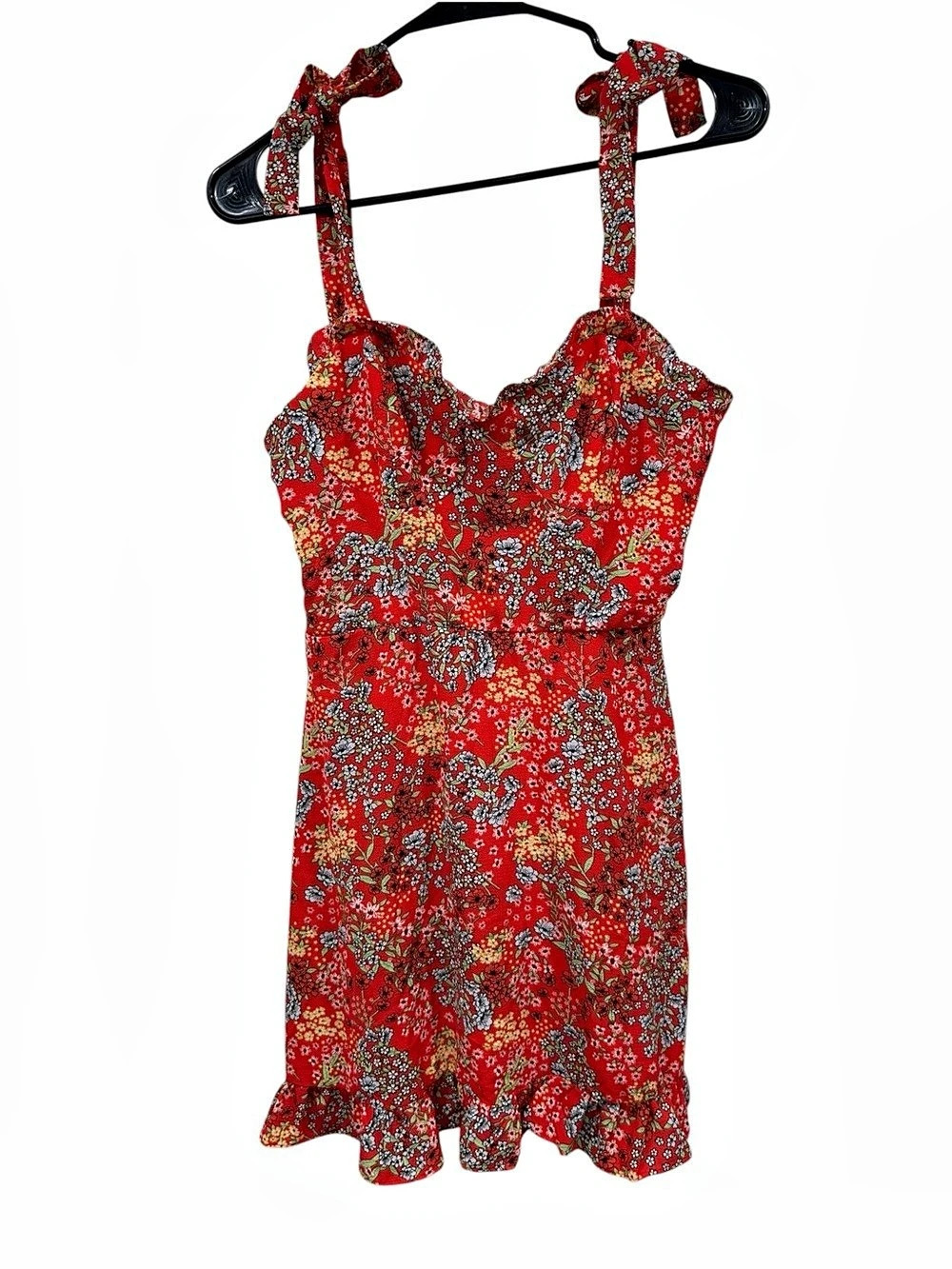 B. DARLIN Floral Mini Dress in Red Size 7/8 Like New
